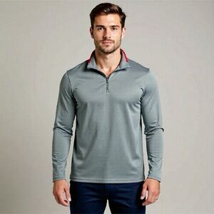 Nike Golf 1/4 Zip Shirt Mens Size Large Long Sleeve Dri Fit NHL Calgary Flames H